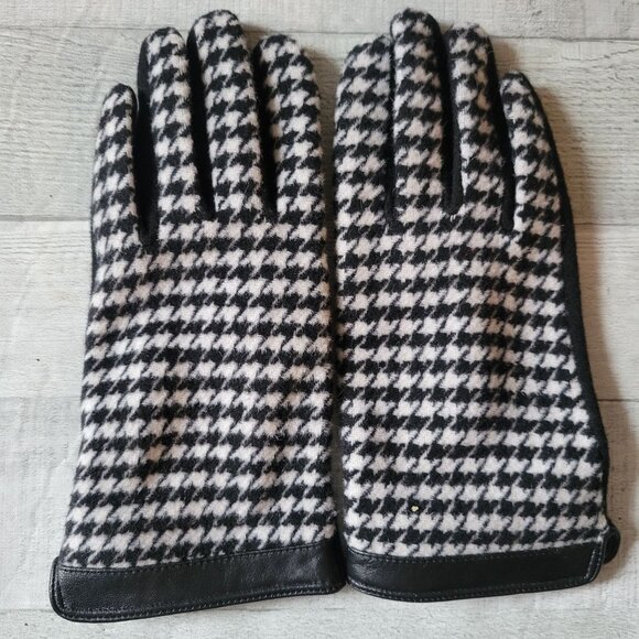 Houndstooth Wool-Blend Touchscreen Gloves For Women - Picture 1 of 4